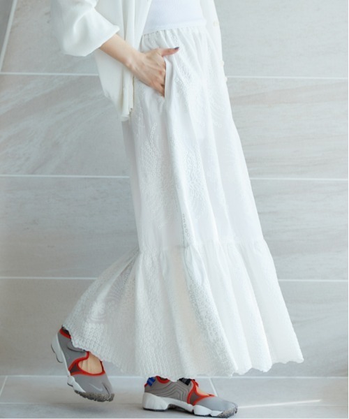 miclat（ミクラ）の「大きいサイズ　レーススカート　miclat（スカート・レディース・ネイビー/オフホワイト・L/LL/3L/4L/5L）」の11枚目の写真