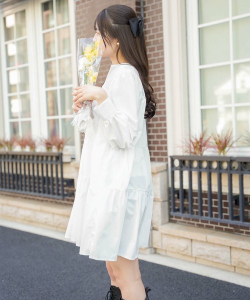 mimi toujours（ミミトゥジュール）の「キーネック ティアード ミニ