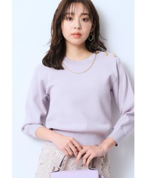 JUSGLITTY（ジャスグリッティー）の「7分袖チェーンニット（ニット 