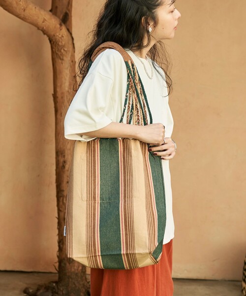 DULTON（ダルトン）の「DULTON/ダルトン Hanmmock tote L / ハンモックトート L（トートバッグ・レディース・オレンジ/レッド/サックスブルー/オリーブ・ONE SIZE）」の2枚目の写真