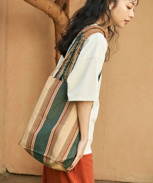 DULTON（ダルトン）の「DULTON/ダルトン Hanmmock tote L / ハンモックトート L（トートバッグ・レディース・オレンジ/レッド/サックスブルー/オリーブ・ONE SIZE）」の8枚目の写真