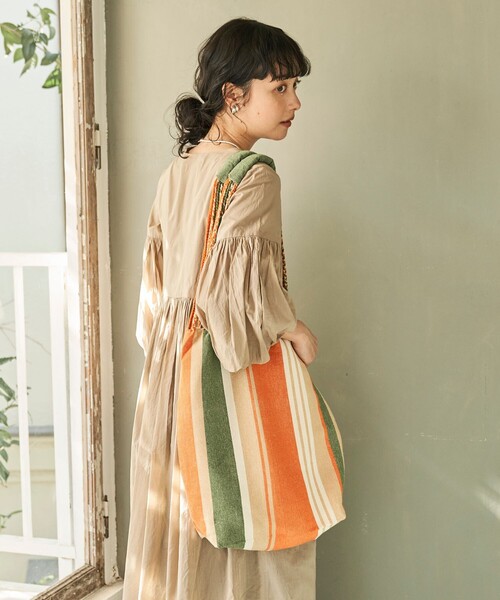 DULTON（ダルトン）の「DULTON/ダルトン Hanmmock tote L / ハンモックトート L（トートバッグ・レディース・オレンジ/レッド/サックスブルー/オリーブ・ONE SIZE）」の12枚目の写真