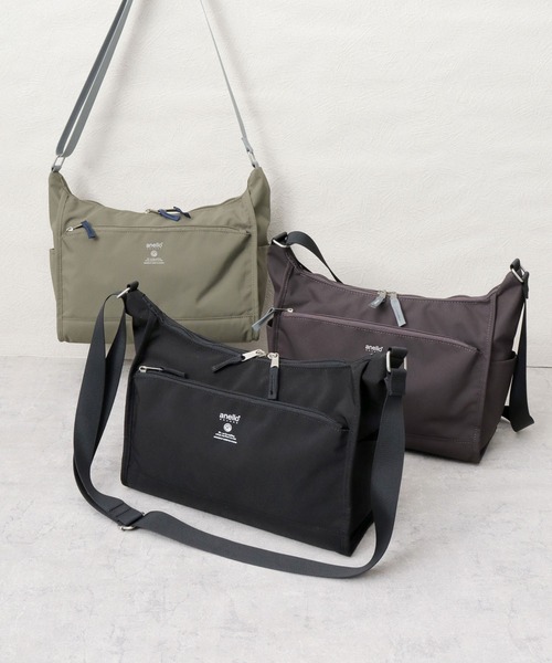 anello（アネロ）の「CABIN キャビン 撥水加工 10ポケット 大きめ ショルダーバッグ A5対応（ショルダーバッグ・レディース・グレイッシュベージュ/ブラック/スミクロ・FREE）」の20枚目の写真