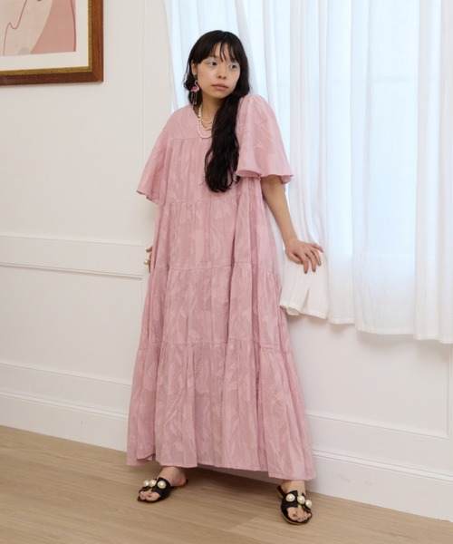 ジャガードリゾートワンピース（ワンピース）｜manana suerte