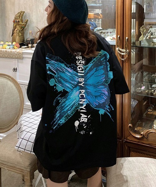 Miniministore（ミニミニストア）の「ロゴTシャツ レディース 韓国 春夏（Tシャツ/カットソー・レディース・ホワイト/ブラック/パープル・FREE）」の2枚目の写真
