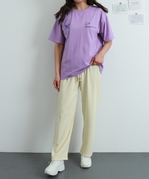 Miniministore（ミニミニストア）の「ロゴTシャツ レディース 韓国 春夏（Tシャツ/カットソー・レディース・ホワイト/ブラック/パープル・FREE）」の14枚目の写真