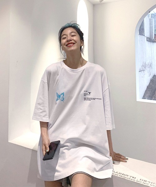 Miniministore（ミニミニストア）の「ロゴTシャツ レディース 韓国 春夏（Tシャツ/カットソー・レディース・ホワイト/ブラック/パープル・FREE）」の18枚目の写真