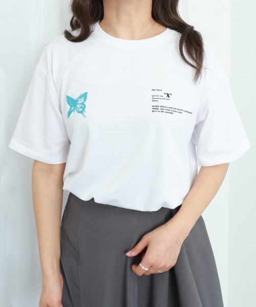Miniministore（ミニミニストア）の「ロゴTシャツ レディース 韓国 春夏（Tシャツ/カットソー・レディース・ホワイト/ブラック/パープル・FREE）」の19枚目の写真