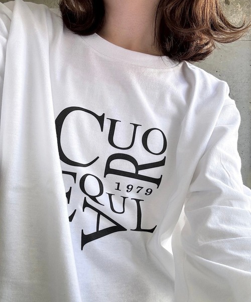 cuorequal(クオレコール)の「cuorequalロゴTシャツ(Tシャツ/カットソー・レディース・ホワイト・MEDIUM/LARGE)」の1枚目の写真