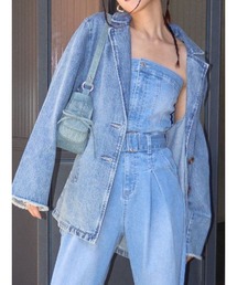 EVRIS | オーバーサイズデニムジャケット【セットアップ着用可能】(デニムジャケット)