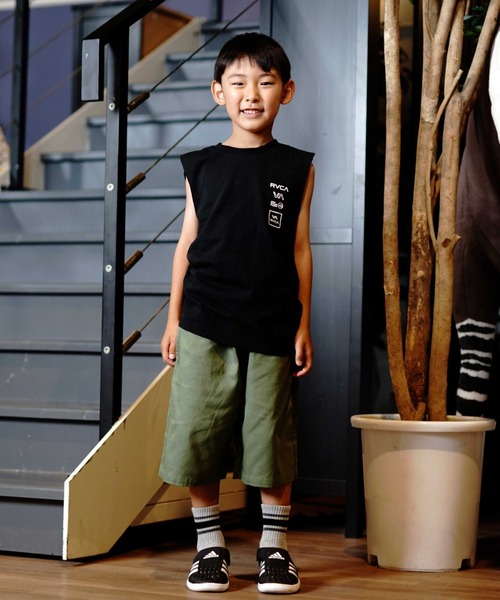 RVCA(ルーカ)の「RVCA/ルーカ ALL LOGO TANK タンクトップ BE04E-P35(タンクトップ・キッズ・ブラック/ホワイト・150cm/160cm/130cm/140cm)」の5枚目の写真