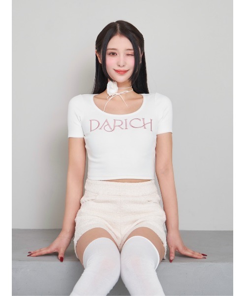 Darich(ダーリッチ)の「ロゴショートTシャツ(Tシャツ/カットソー・レディース・ブラック/ホワイト・FREE)」の3枚目の写真