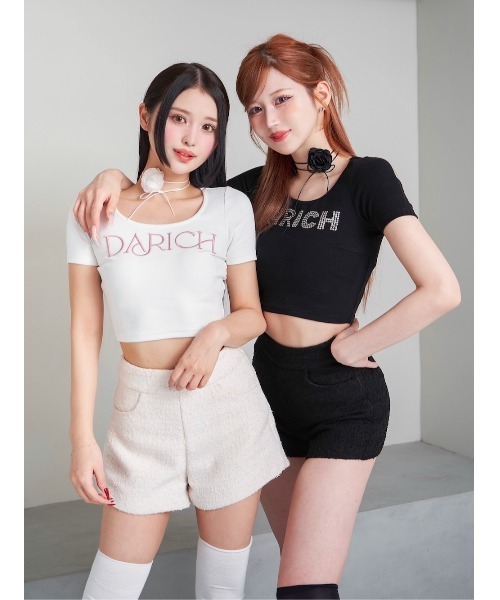 Darich(ダーリッチ)の「ロゴショートTシャツ(Tシャツ/カットソー・レディース・ブラック/ホワイト・FREE)」の4枚目の写真