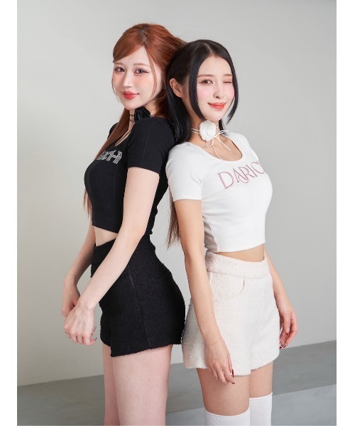 Darich(ダーリッチ)の「ロゴショートTシャツ(Tシャツ/カットソー・レディース・ブラック/ホワイト・FREE)」の5枚目の写真