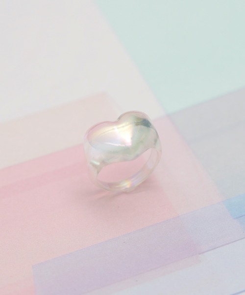 Peony(ピオニー)の「【Peony/ピオニー】/カラフルクリアハートリング(リング・レディース・ブルー/クリア/レッド/ピンク・FREE)」の4枚目の写真