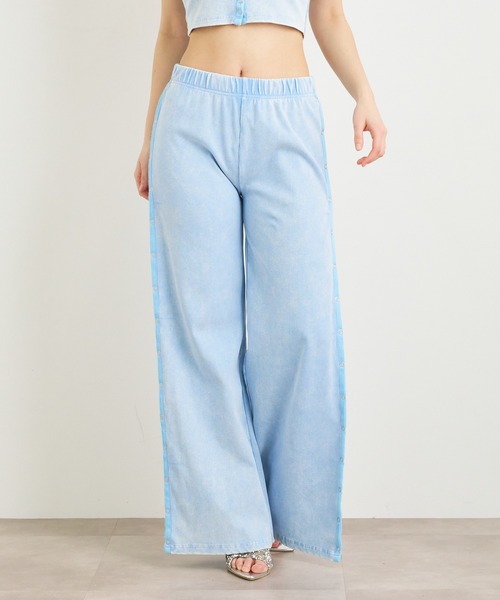 ANNA SUI NYC（アナ スイ エヌ ワイ シー）の「ANNA SUI NYC パウダーブリーチサイドリングドットボタンパンツ（その他パンツ・レディース・ブラック/パープル/ブルー・FREE）」の3枚目の写真