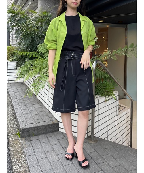 ブラウス シャツ オープンカラーシアーシャツ「低身長・小柄女性」 レディース セール】オープンカラーシアーシャツ【低身長・小柄女性