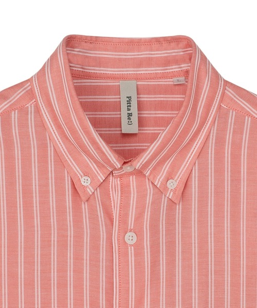 TOKYO SHIRTS(トウキョウシャツ)の「綿100% Wガーゼ ボタンダウン 半袖カジュアルシャツ(ポロシャツ・メンズ・スモークピンク・LL/M/L)」の3枚目の写真