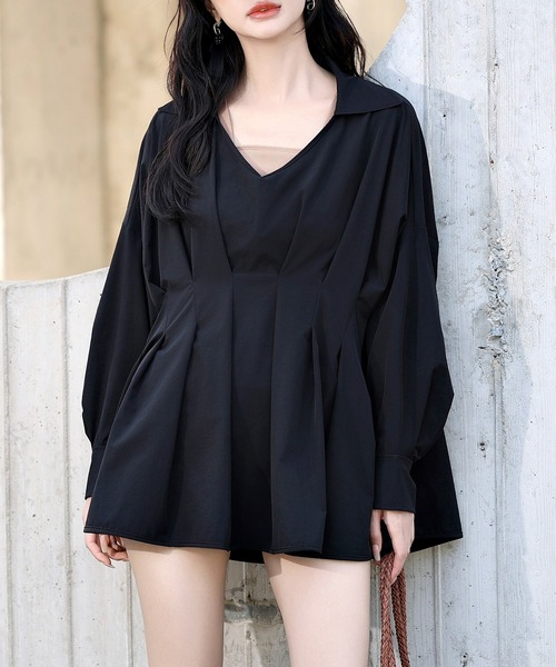 UVカット率 99%以上】レディース 長袖スキッパーシャツ風ウエスト