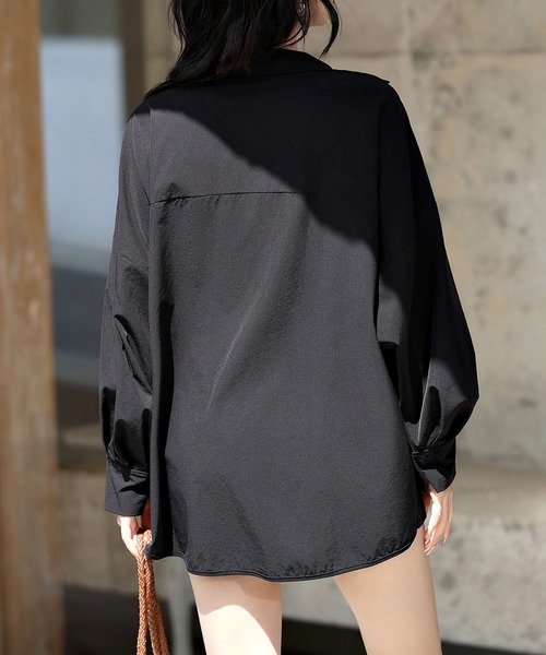 ラッシュガード　トップス UVカット率 99%以上】レディース 長袖スキッパーシャツ風ウエスト