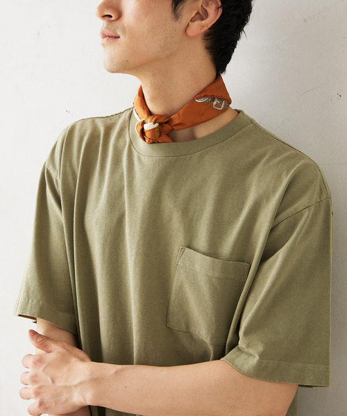 JOURNAL STANDARD relume（ジャーナルスタンダード　レリューム）の「AMERICAN ラフィジャージー T（Tシャツ/カットソー・メンズ・ブルー系その他/サファリグリーン/ブラックミックス/ホワイト・MEDIUM/LARGE）」の3枚目の写真