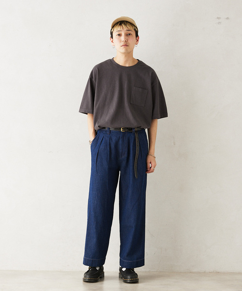 JOURNAL STANDARD relume（ジャーナルスタンダード　レリューム）の「AMERICAN ラフィジャージー T（Tシャツ/カットソー・メンズ・ブルー系その他/サファリグリーン/ブラックミックス/ホワイト・MEDIUM/LARGE）」の5枚目の写真