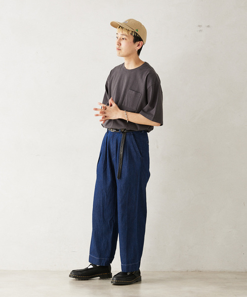 JOURNAL STANDARD relume（ジャーナルスタンダード　レリューム）の「AMERICAN ラフィジャージー T（Tシャツ/カットソー・メンズ・ブルー系その他/サファリグリーン/ブラックミックス/ホワイト・MEDIUM/LARGE）」の9枚目の写真