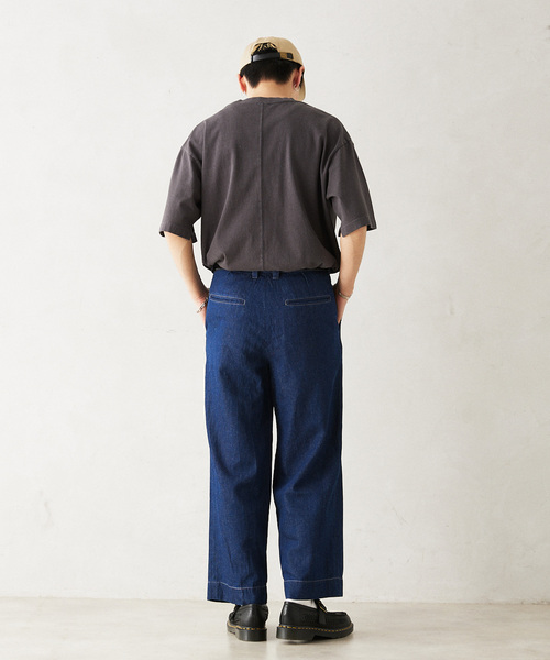 JOURNAL STANDARD relume（ジャーナルスタンダード　レリューム）の「AMERICAN ラフィジャージー T（Tシャツ/カットソー・メンズ・ブルー系その他/サファリグリーン/ブラックミックス/ホワイト・MEDIUM/LARGE）」の14枚目の写真