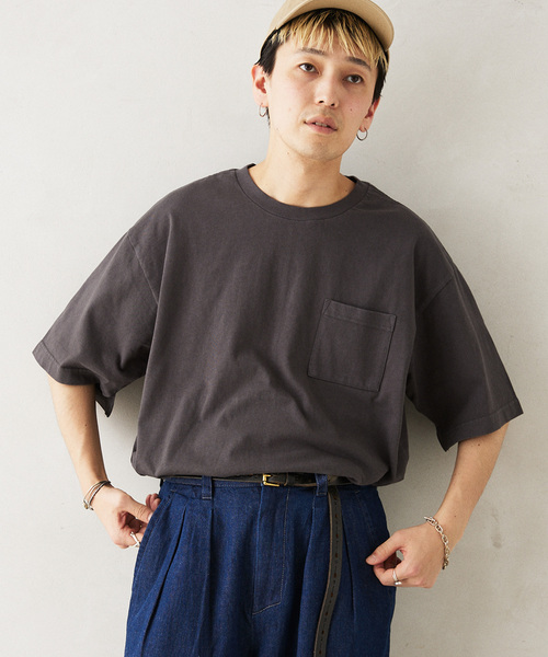 JOURNAL STANDARD relume（ジャーナルスタンダード　レリューム）の「AMERICAN ラフィジャージー T（Tシャツ/カットソー・メンズ・ブルー系その他/サファリグリーン/ブラックミックス/ホワイト・MEDIUM/LARGE）」の22枚目の写真