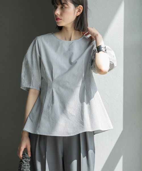 極美品✨定価１.３万❤️　洗える　レースボリュームスリーブドライタッチブラウス◆ 極美品✨定価1.3万❤️ 洗える レースボリュームスリーブ