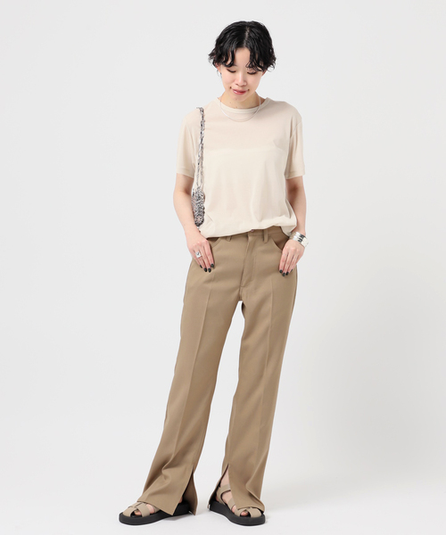 AP STUDIO(エーピーストゥディオ)の「シアーTシャツ(Tシャツ/カットソー・レディース・ブラック/ベージュ/ホワイト・FREE)」の6枚目の写真