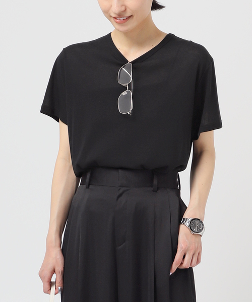 ★美品★AP STUDIO シアーシャツ　ネイビー AP STUDIO（エーピーストゥディオ）の「シアーシャツ（シャツ