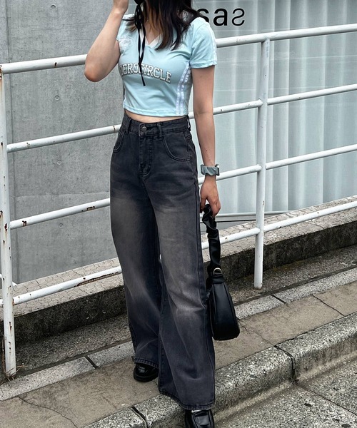 MEMECLE（メメクル）の「【 MEMECLE / メメクル 】半袖 レタリング ユニフォームシャツ　ゲームシャツ（Tシャツ/カットソー・レディース・レッド/ブラック/ライトブルー・S/M/L）」の19枚目の写真