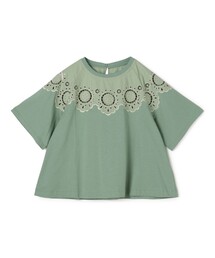 MACPHEE マカフィー　コットンナイロンレース クルーネックプルオーバー コットンナイロンレース クルーネックプルオーバー（Tシャツ