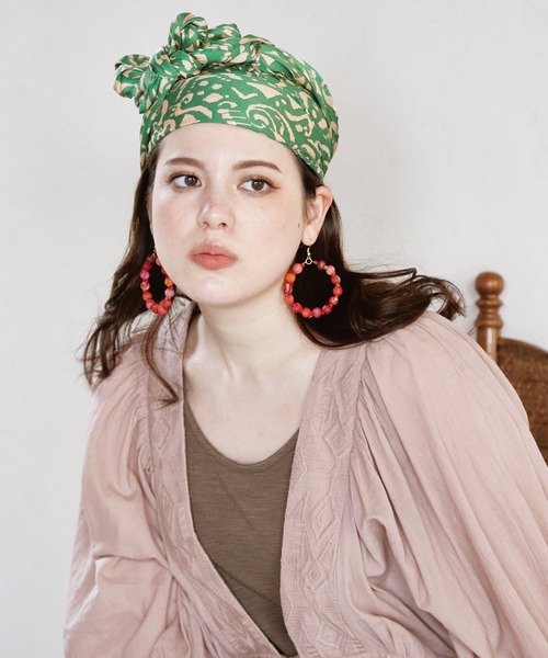 チャイハネ（チャイハネ）の「【チャイハネ】カリバスカーフリボンヘアバンド（ヘアバンド・レディース・ホワイト/グリーン/オレンジ・FREE）」の15枚目の写真