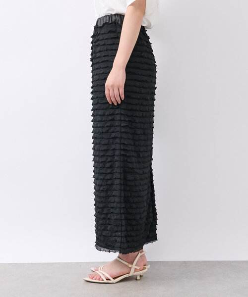 un dix cors(アンディコール)の「《履くだけオシャレ・ウエストゴム》フリルタイトスカート(スカート・レディース・ブラック/グレー・FREE)」の5枚目の写真