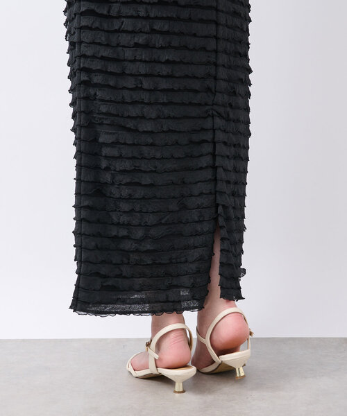 un dix cors(アンディコール)の「《履くだけオシャレ・ウエストゴム》フリルタイトスカート(スカート・レディース・ブラック/グレー・FREE)」の7枚目の写真