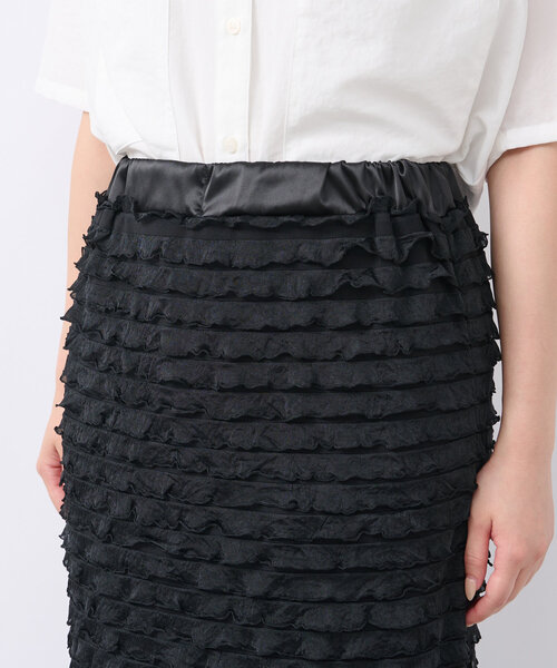 un dix cors(アンディコール)の「《履くだけオシャレ・ウエストゴム》フリルタイトスカート(スカート・レディース・ブラック/グレー・FREE)」の8枚目の写真