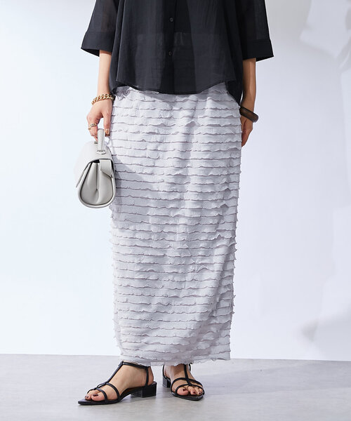 un dix cors(アンディコール)の「《履くだけオシャレ・ウエストゴム》フリルタイトスカート(スカート・レディース・ブラック/グレー・FREE)」の16枚目の写真