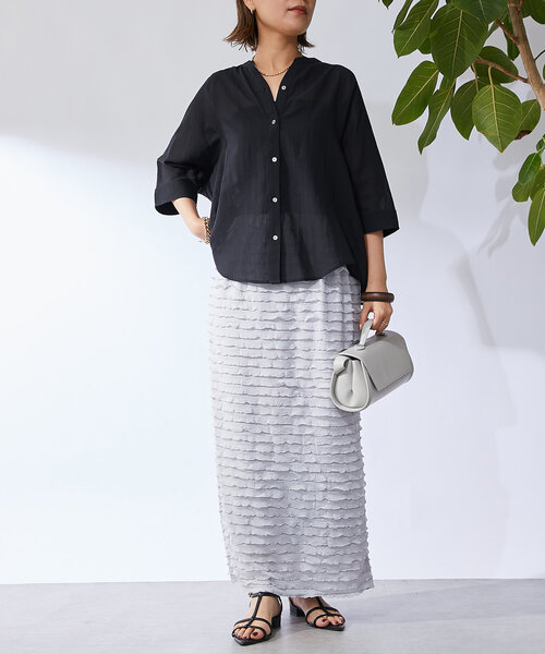 un dix cors(アンディコール)の「《履くだけオシャレ・ウエストゴム》フリルタイトスカート(スカート・レディース・ブラック/グレー・FREE)」の20枚目の写真