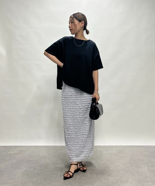 un dix cors(アンディコール)の「《履くだけオシャレ・ウエストゴム》フリルタイトスカート(スカート・レディース・ブラック/グレー・FREE)」の21枚目の写真