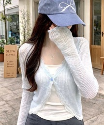 bow.aボウエー　オーバーサイズカーディガン　サックスブルー　F size South2 West8（サウスツー ウエストエイト）〉 別注 Wool/Poly V-C/GN