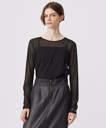 マットトリコットチュール シアーカットソー