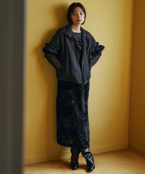 ICB(アイシービー)の「マットトリコットチュール シアーカットソー(Tシャツ/カットソー・レディース・ブラック系/モスグリーン系・MEDIUM/SMALL/X-SMALL)」の5枚目の写真