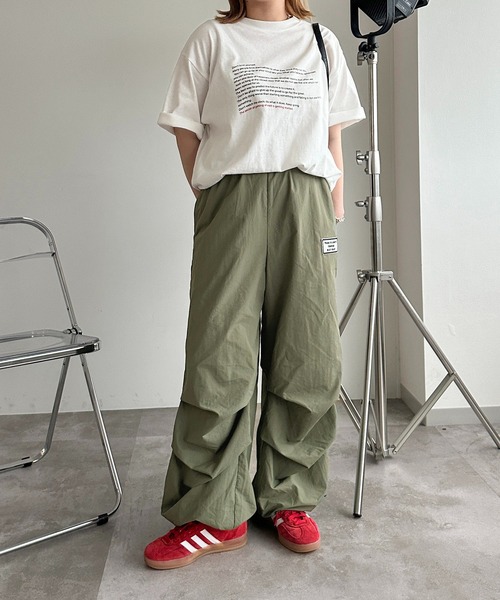 apres jour mignon(アプレジュールミニョン)の「【apres jour mignon SOIE】ユニセックスナイロンタックパンツ【ZOZOTOWN限定アイテム】(その他パンツ・レディース・カーキ/ブラック/オフホワイト・X-LARGE/MEDIUM/SMALL)」の4枚目の写真