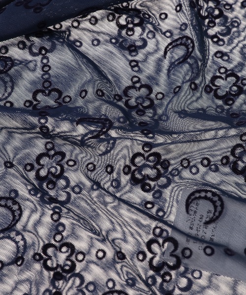 MARINE SERRE（マリーン・セル）の「MOONOGRAM MESH FLOCK SECOND SKIN CROPPED TOP（その他トップス・レディース・ネイビー・X-SMALL/SMALL/MEDIUM）」の3枚目の写真