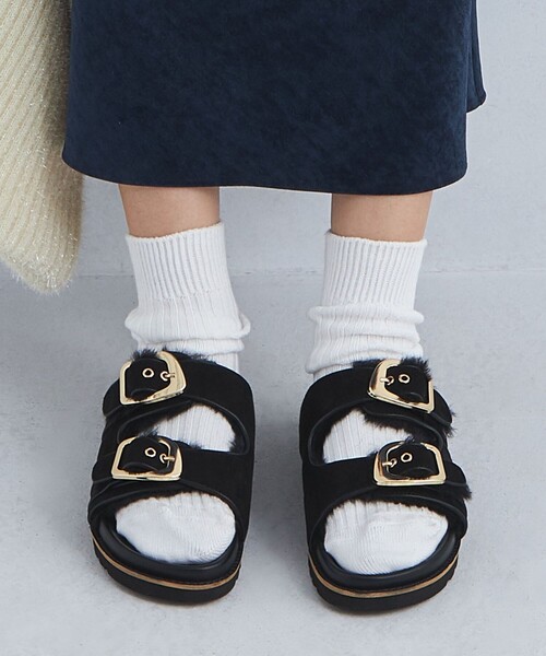 green label relaxing（グリーンレーベルリラクシング）の「＜RUBAN＞ダブル ベルト サンダル（サンダル・レディース・ブラック・37(23.5)/36(22.5)/38(24.5)）」の6枚目の写真