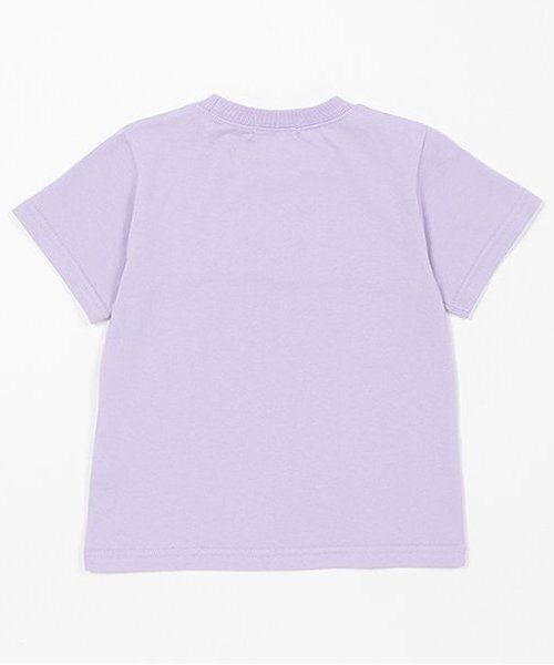 X-girl Stages（エックスガールステージス）の「立体PVCロゴモチーフ半袖Tシャツ（Tシャツ/カットソー・キッズ・オフホワイト/ブラック/ラベンダー・90cm/100cm/120cm/130cm/140cm/110cm）」の4枚目の写真