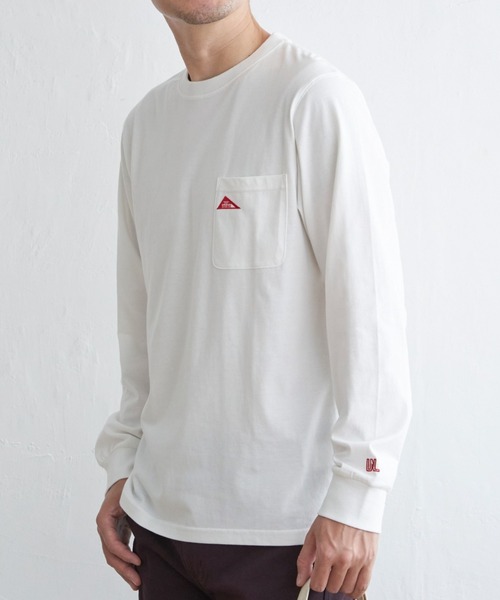 ikka(イッカ)の「URBAN NATURE LIFE アーバンネイチャーライフ ワンポイントロンT(Tシャツ/カットソー・メンズ・ホワイト/ブラック/オレンジ/オリーブ/ネイビー・S/M/L/XL)」の1枚目の写真