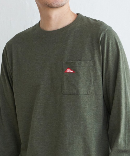 ikka(イッカ)の「URBAN NATURE LIFE アーバンネイチャーライフ ワンポイントロンT(Tシャツ/カットソー・メンズ・ホワイト/ブラック/オレンジ/オリーブ/ネイビー・S/M/L/XL)」の3枚目の写真